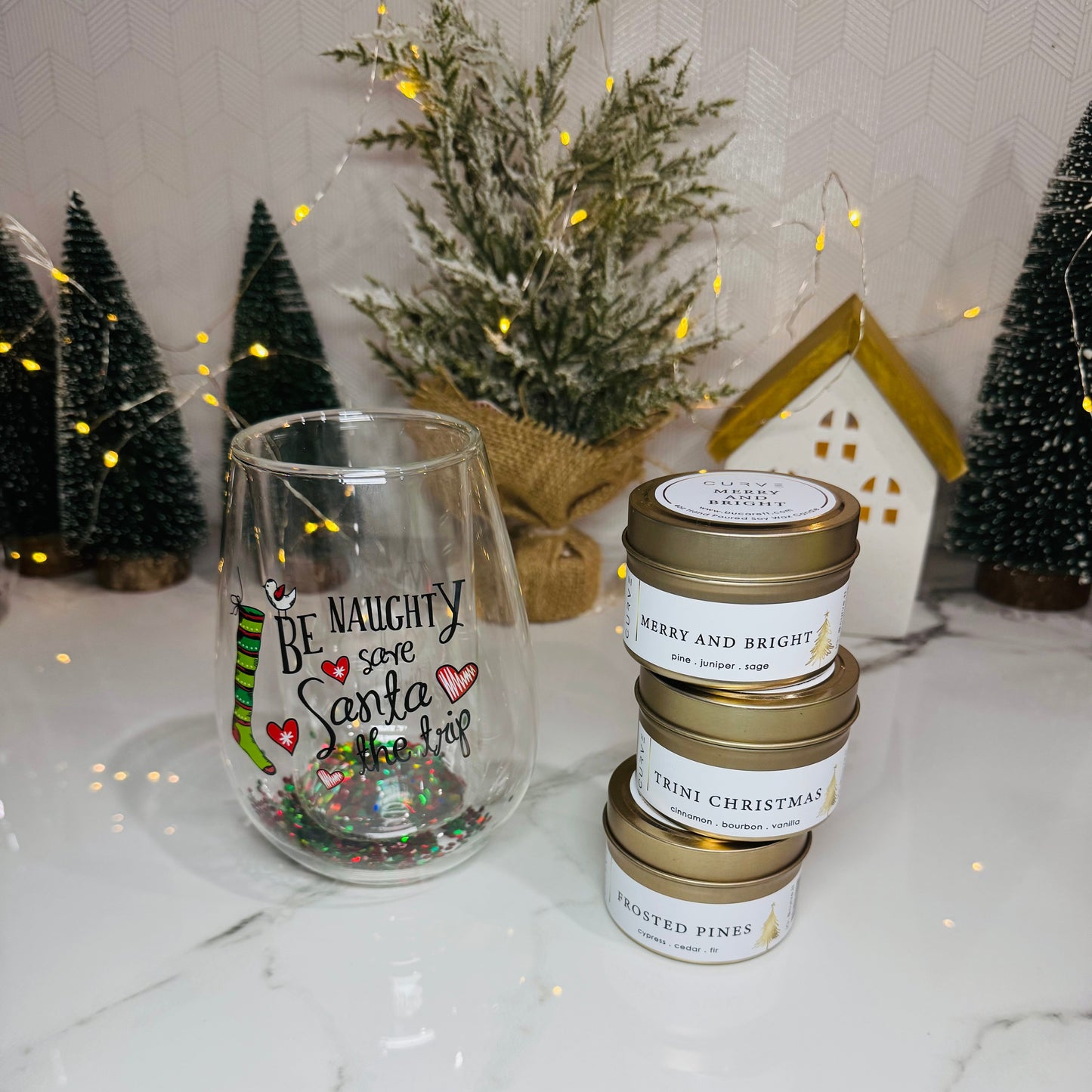 Candle Trio Wine Glass Set