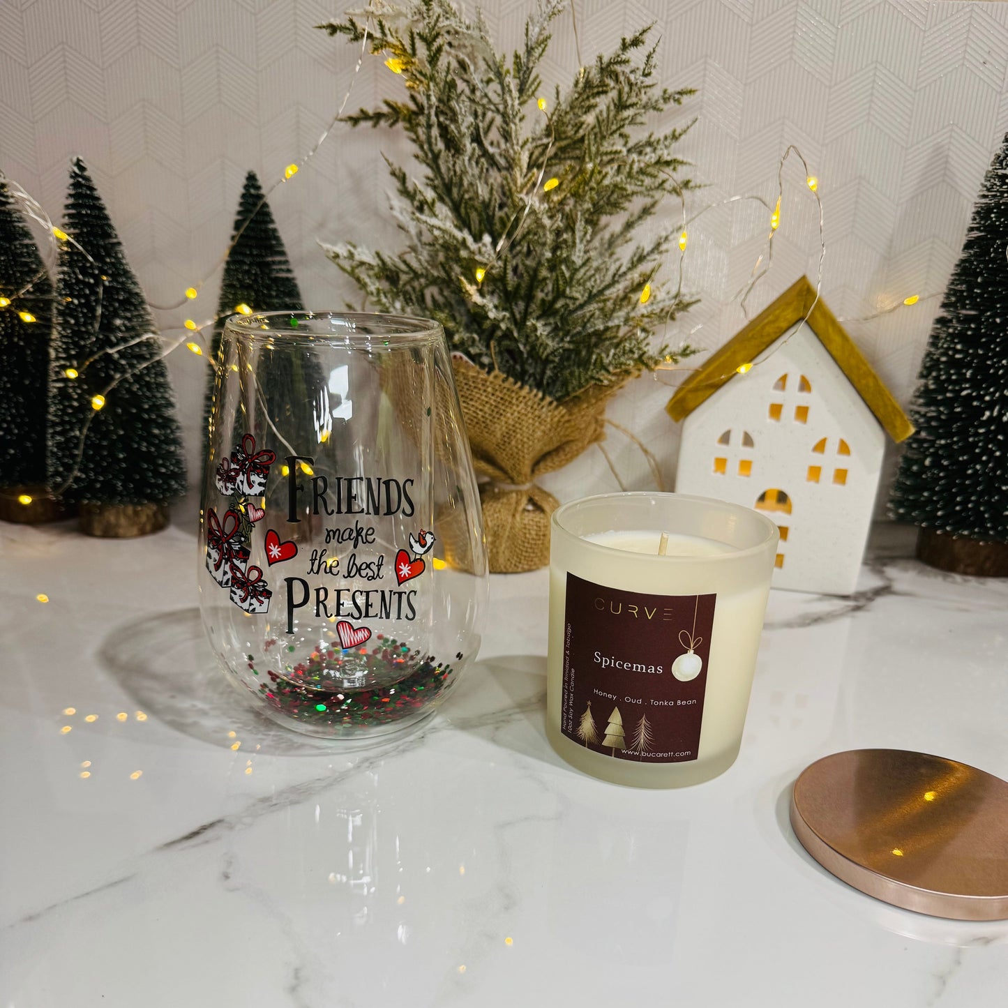 Wine Glass Candle Set